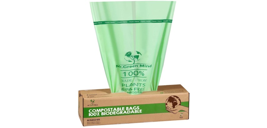 Afvalzak bio Mr.Green Mind 60x80cm 60 liter dispenser 60 stuks