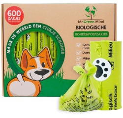Mr. Green Mind sacs à déjections canines Bio, vert, boite de 600 pièces