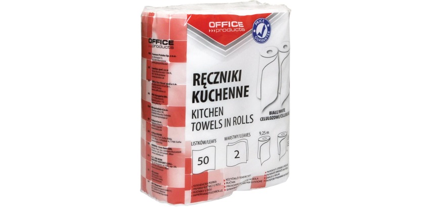 OFFICE products paper towel roll, 2-ply, 50 sheets, pack of 2 rolls