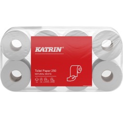 Katrin papier toilette, 2 plis, 250 feuilles, paquet de 8 rouleaux