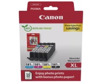 Canon photo value pack CLI-581 XL, 170 - 520 foto's, OEM 2052C006, 4 kleuren