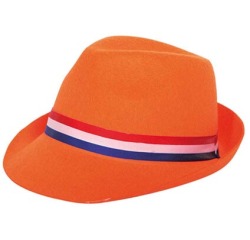 Orange hat, fedora