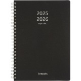 Brepols schoolagenda Weekly Notes Polyprop, zwart, 2025-2026