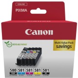 En_ink-jet canon pixma multi value pack pgi580bk / cli581cmybk ecopack