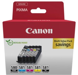 Canon cartouche d'encre 1 x PGI-580PGBK noir + 1 x CLI-581, 200 - 1.660 pages, OEM 2078C008, 4 couleurs
