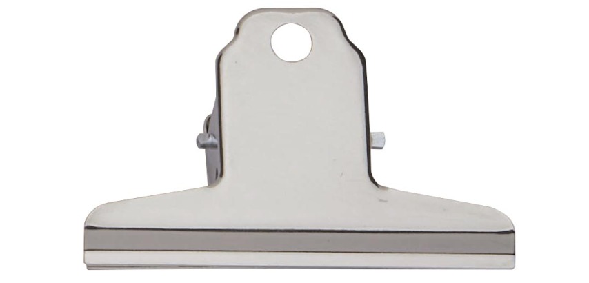 MAUL Bulldog clip basic, chrome width 75 mm, light silver, box of 10 pieces