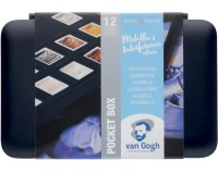 Van Gogh aquarelverf, pocketbox met 12 napjes, metallic- en interference kleuren