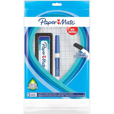 Paper Mate marquer pour tableaux blanc avec pointe fine, set de 3 pièces, bleu