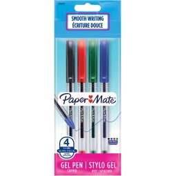 Paper Mate roller Jiffy Gel, ultra fijn 0,5 mm, blister van 4 stuks, geassorteerde kleuren