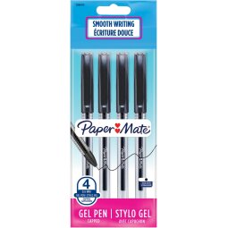 Paper Mate Jiffy Gel roller, ultra fin 0,5 mm, blister de 4 pièces, noir