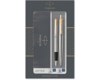 De_juego parker duo jotter acero gt boligrafo + pluma