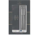 Stylo bille et portemine Parker Jotter Stainless Steel CT Medium 2 pièces