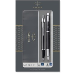 Parker IM Black boîte cadeau duoset, stylo plume et stylo bille, noir