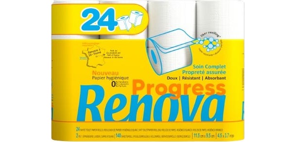 Renova Progress toiletpapier, 2-laags, 140 vellen, pak van 24 rollen
