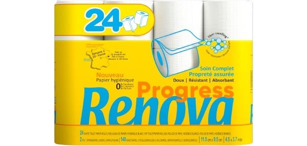 Renova Progress toiletpapier, 2-laags, 140 vellen, pak van 24 rollen