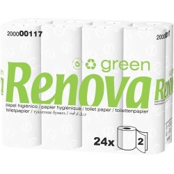Renova Green papier toilette, 2 plis, 160 feuilles, paquet de 96 rouleaux