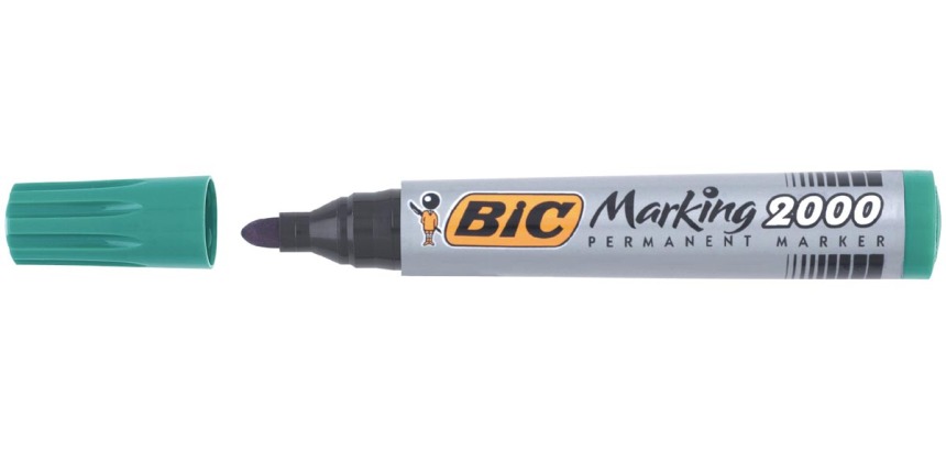 BIC Permanentmarker 2000-2300 grün, Rundspitze, Strichbreite: 1,7 mm