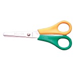 Bouhon schaar, ft 14 cm, links, ronde punt, RVS, geel/groen