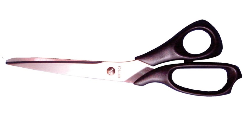 Bouhon ciseaux, ft 21 cm, gauche, bouts rond, inox, noir