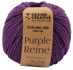 Graine Créative Corde en macramé, ft 2,5 mm x 80 m, violet
