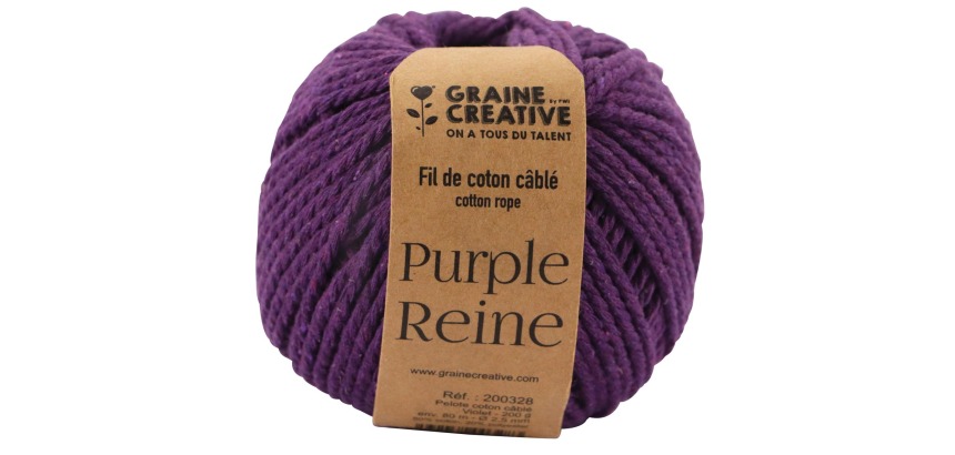 Graine Créative Makrameeschnur, ft 2,5 mm x 80 m, violett