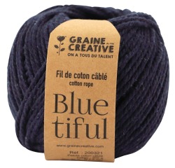 Graine Créative Corde en macramé, ft 2,5 mm x 80 m, indigo