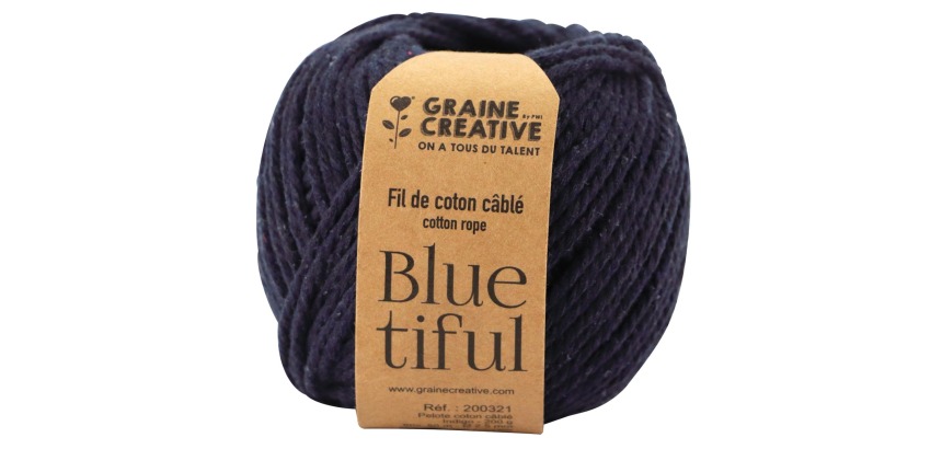 Graine Créative Macramé Cord, ft 2.5 mm x 80 m, indigo
