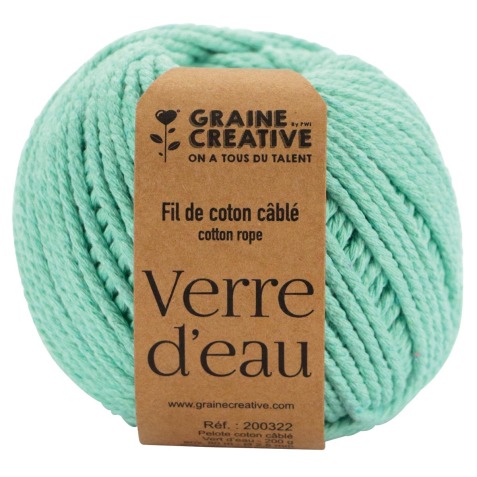 Graine Créative Corde en macramé, ft 2,5 mm x 80 m, vert d'eau