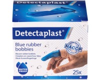 Detectaplast doigtiers, en caoutchouc, sans latex, bleu, paquet de 25 pièces