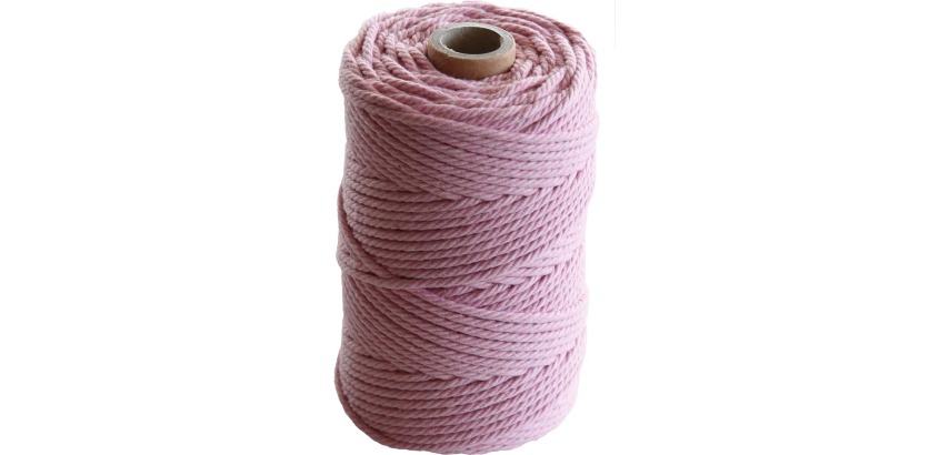 Corde coton macramé de 70 m, rose clair