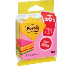 Post-it Notes Würfel, ft 76 x 76 mm, Neon, Block mit 325 + 65 Blättern, in Blisterpackung