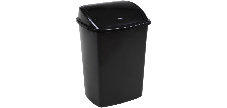 Poubelle avec couvercle swing 4,45 l, noir