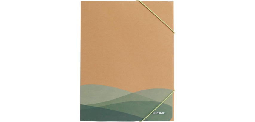 Econovo Mappe mit Klappen und Gummibändern, A4, Kraftpapier