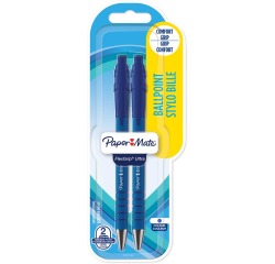 Paper Mate balpen Flexgrip Ultra RT medium, blauw, blister van 2 stuks