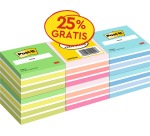 Post-it Notes cube, 450 sheets, 76 x 76 mm, promotional pack of 6 cubes in assorted colors