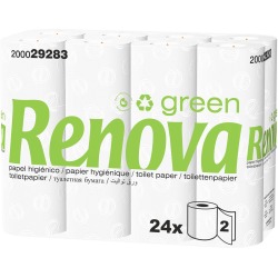 Renova Green papier toilette, 2 plis, 130 feuilles, paquet de 96 rouleaux