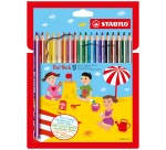 STABILO Trio thick crayon de couleur, étui de 18 pièces en couleurs assorties