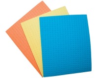 OFFICE products sponge cloths, 16 x 18 cm, assorted colors, pack of 3 pieces