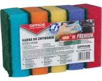 OFFICE products éponge à récurer, 6,2 x 9,6 cm, paquet de 5 pièces en couleurs assorties