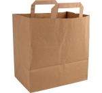 Paper bag, ft 32 x 18 x 26 cm, brown