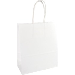 Sac en papier, ft 18 x 8 x 22 cm, blanc