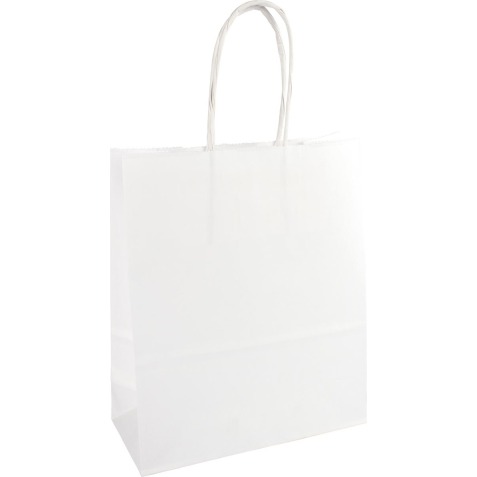 Sac en papier, ft 18 x 8 x 22 cm, blanc