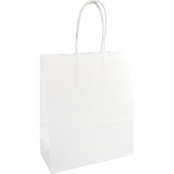 Sac en papier, ft 22 x 10 x 31 cm, blanc