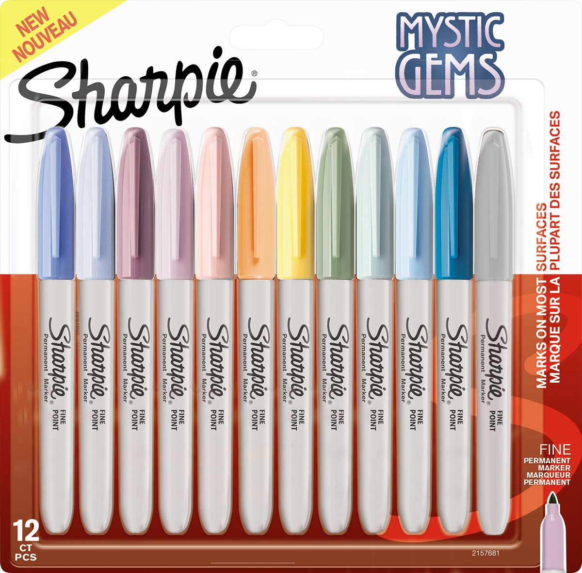 Sharpie® marqueur permanent à pointe plastique couleurs assorties, pointe  fine