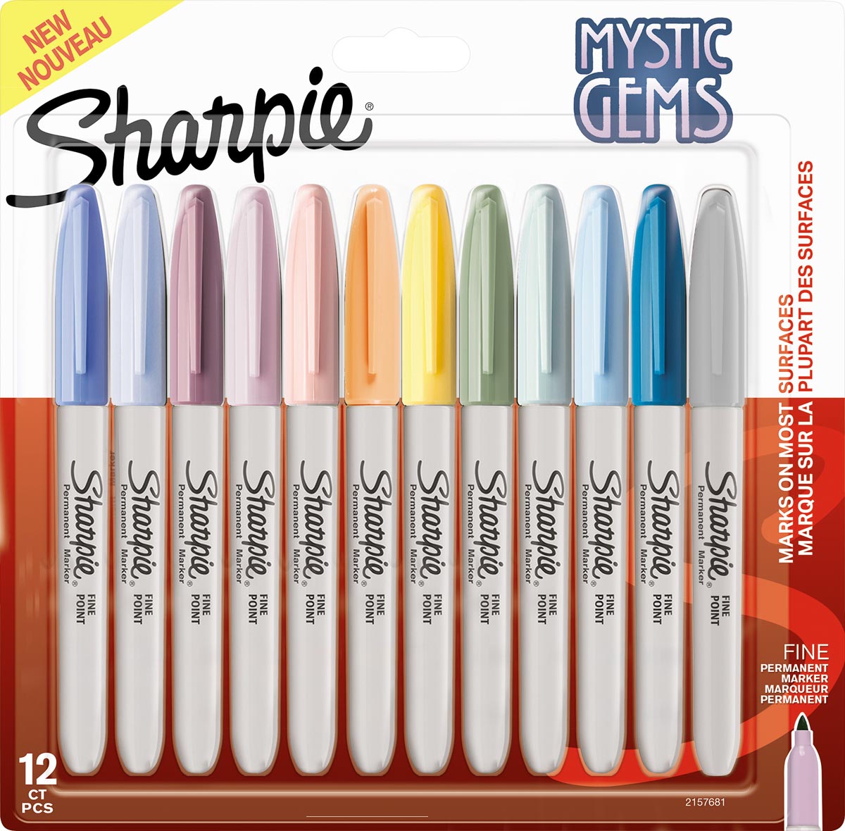 Marqueur Sharpie Fin blister 12 couleurs sur