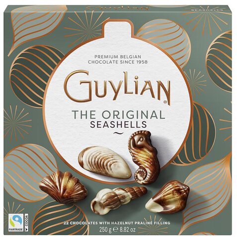 Guylian fruits de mer chocolat, édition Noël, boîte de 250 grammes