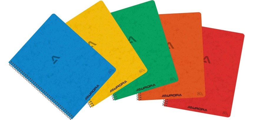 Aurora Writing 80 cahier spiralé, ft 21 x 16,5 cm, 120 pages, quadrillé commercial