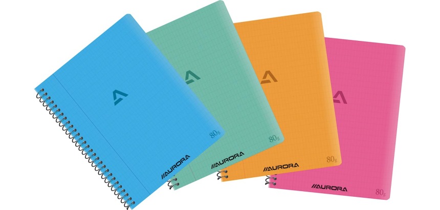 Aurora Writing 80 cahier spiralé, ft 21 x 16,5 cm, 120 pages, quadrillé commercial