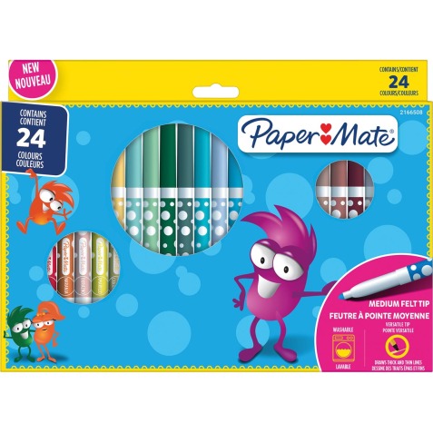 Paper Mate feutre lavable, blister de 24 pièces