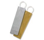 Folia sac papier kraft pour bouteilles, 110 g/m², or et argent, paquet de 6 pièces